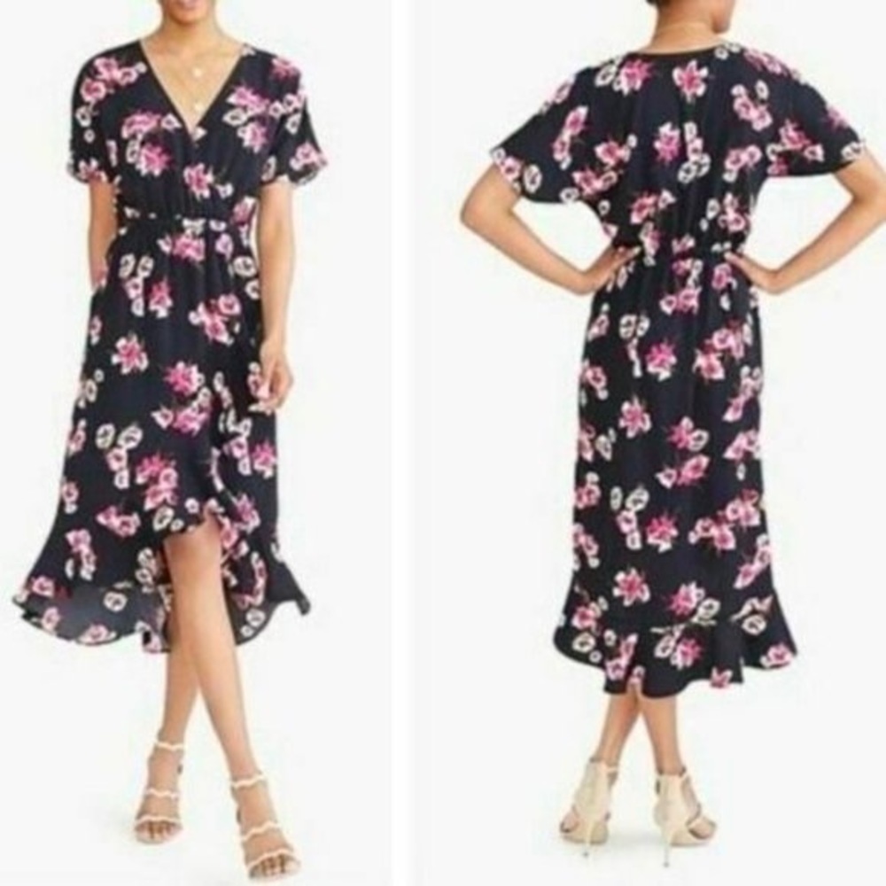 J. Crew Factory V-Neck Floral High Low Dress - Picture 3 of 8